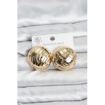 316L Çelik Gold Renk Vintage Kadın Küpe