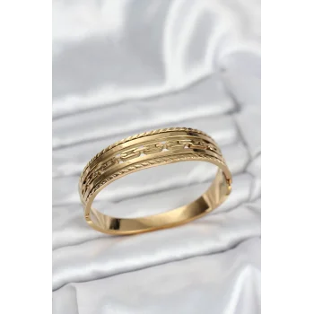 316L Çelik Gold Renk Vintage Model Kadın Kelepçe Bileklik