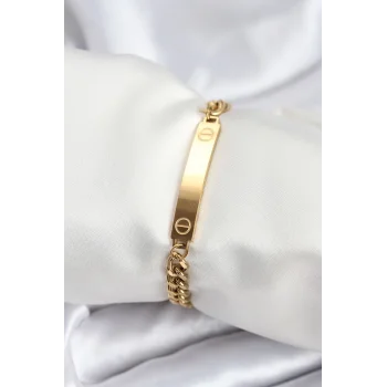 316L Çelik Gold Renk Yazı Yazmaya Uygun Kadın Bileklik