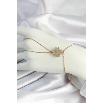 316L Çelik Gold Renk Zincirli Dönen Yonca Figürlü Şahmeran