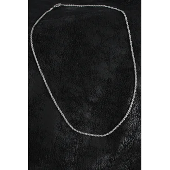 316L Çelik Halat Zincir Model Gümüş Renk Erkek Kolye