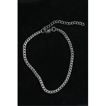 316L Çelik İnce Klasik Model Gümüş Renk Erkek Bileklik