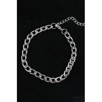 316L Çelik Kalın Klasik Model Gümüş Renk Erkek Bileklik