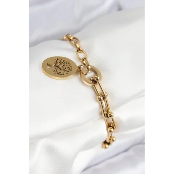 316L Çelik Tifany Ağaç Model Gold Renk Kadın Bileklik