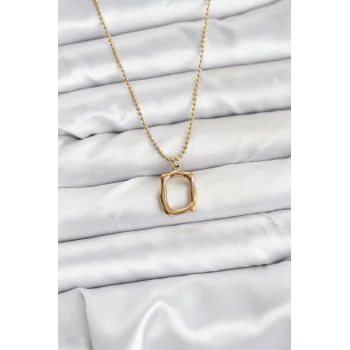 316L Çelik Zincir Gold Renk Model Kadın Kolye