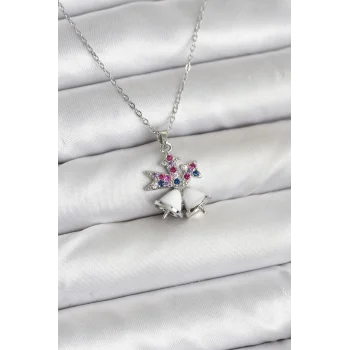 316L Çelik Zincir Gümüş Renk Chirtsmas Bell Model Yılbaşı Temalı Kadın Kolye