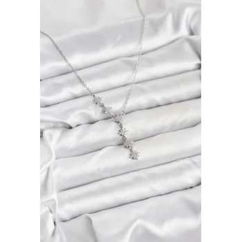 316L Çelik Zincir Gümüş Renk Kutup Yıldızı Model Kadın Kolye