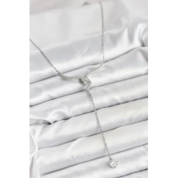 316L Çelik Zincir Gümüş Renk Yılan Model Y Kolye