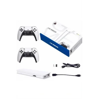 3D Çift Oyun Kollu 4K HD Ekran Nostaljik 20.000 Oyunlu Beyaz Game Box