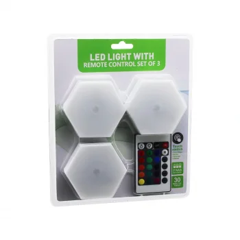 3PCS - ALTIGEN - RGB   KUMANDALI - PİLLİ - DOKUNMATİK  LAMBA SETİ  6 LED (5047)