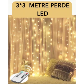 3x3 Metre Perde LED Işık – Parti ve Bahçe Dekorasyonu