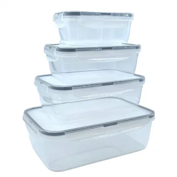 4'lü İç İçe Sızdırmaz Contalı Kilitli Kapaklı Plastik Erzak Saklama Kapları LC315 (5047)