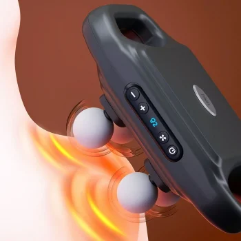 4 Başlıklı Masaj Tabancası – 12W Derin Doku & Kas Ağrısı Giderici, 20 Seviye & 6 Mod - Siyah (5047)