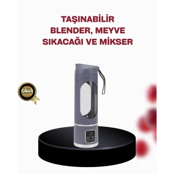 450 ml Taşınabilir Blender – Tip-C Şarjlı 12 lı Meyve Sıkacağı