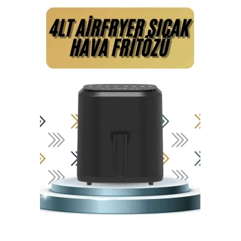 4L Airfryer Hazneli Hava Fritözü Yağsız Fritöz Taşınabilir Fırın İşlevi Gören Pratik