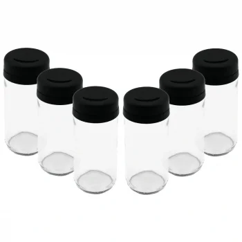 6 PCS CAM - 225ML BAHARATLIK - TUZLUK PLASTİK KAPAK (5047)