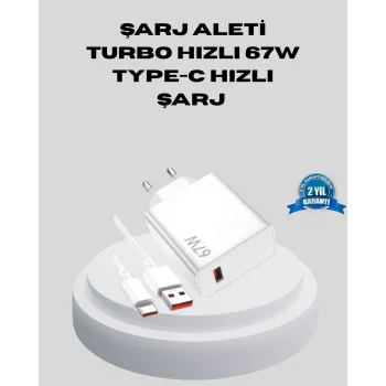 67W Type-C Turbo Şarj Cihazı – Aşırı Akım ve Isı Koruması, Seyahat Uyumlu
