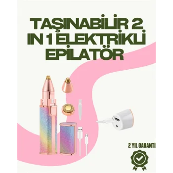 8000 RPM Taşınabilir Epilatör – Kaş Düzeltici ve Dudak Epilatörlü Pille Çalışan