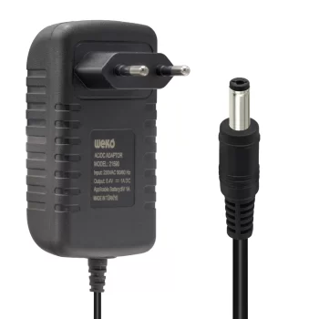 8.4 VOLT - 1 AMPER - 8.4 WATT 5.5*2.5 UÇLU LİTYUM PİL LEDLİ YERLİ ÜRETİM ŞARJ ADAPTÖRÜ (OUT:6V-1A) (5047)