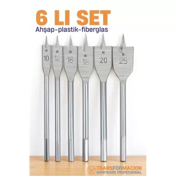 Ahşap Yaprak Matkap Ucu Seti - Plastik Fiberglas Ahşap Delik Açma Panç Seti