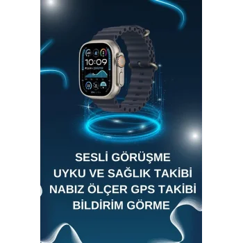 Akıllı Saat Bluetooth Bağlantılı NFC ve GPS Uyumlu Nabız Ölçer Sesli Görüşme