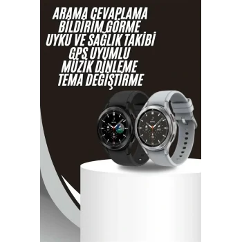 Akıllı Saat Bluetooth Bağlantılı Yuvarlak Ekran Plastik Kordonlu