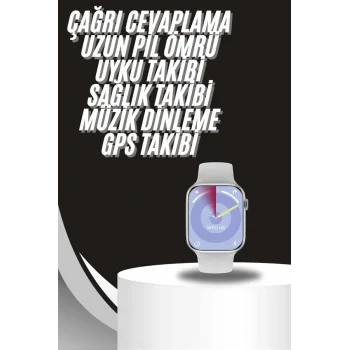 Akıllı Saat Gümüş Kasa Bluetooth Kulaklık Hediyeli Çok Fonksiyonlu İkili Set