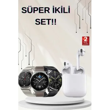 Akıllı Saat ve Kulaklık Seti Dokunmatik Ekran 5.0 Bluetooth Bağlantılı Sesli Görüşme