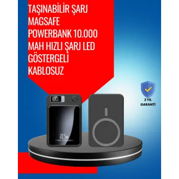 Alüminyum Alaşımlı, 20W PD Hızlı Şarj ve Manyetik Kablosuz Powerbank
