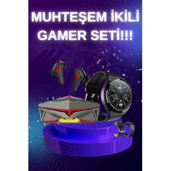 ANC Özellikli Bluetooth Kulaklık ve Amoled Ekran Akıllı Saat Uyku ve Sağlık Takibi Nabız Ölçer