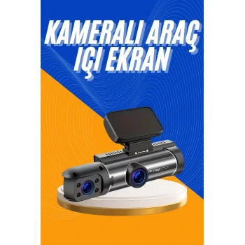 Araç Kamerası Black Box Çift Kameralı Ekranlı Full HD Sürüş Kamerası
