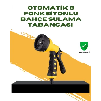 Bahçe Sulama Tabancası Hortum Ucu 8 Fonksiyonlu Ayarlanabilir