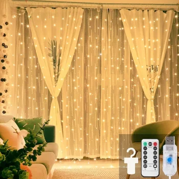 BEYAZ USB  3X3 MT - 200 LED PERİ LED DEKOR LAMBA (5047)
