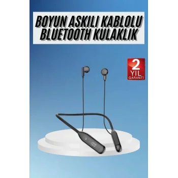 Boyun Bantlı Kablolu Yüksek Ses Kaliteli Bluetooth Kulaklık Uzun Pil Ömrü 100 saat sarj