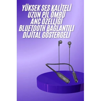 Boyun Bantlı Kablolu Yüksek Ses Kaliteli Bluetooth Kulaklık Uzun Pil Ömrü