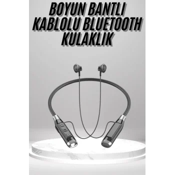 Boyun Bantlı Kulak İçi Kablolu Yüksek Ses Kaliteli Bluetooth Kulaklık
