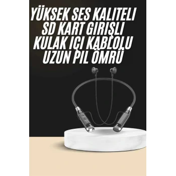 Boyun Bantlı SD Kart Girişli Yüksek Perfomanslı Bluetooth Kulaklık
