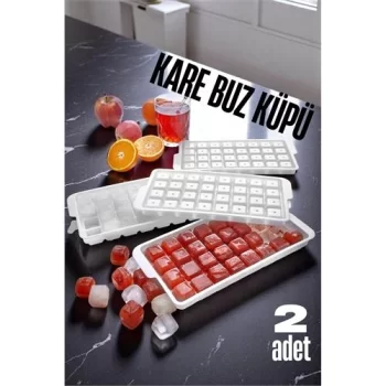 Buz Kalıbı KARE İçecek Buz Kalıbı - Mutfak Buz Kalıbı Kolay Çıkarılır Buz Kalıbı 2 ADET