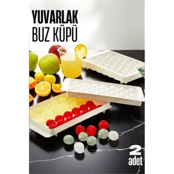 Buz Kalıbı YUVARLAK İçecek Buz Kalıbı - Mutfak Buz Kalıbı Kolay Çıkarılır Buz Kalıbı 2 ADET