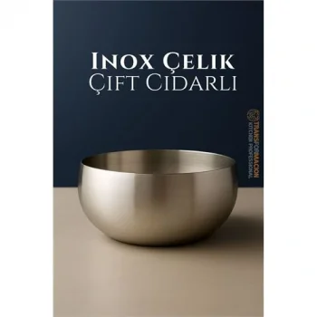 Çift Cidarlı Kase - Inox Çelik Kase 18 cm