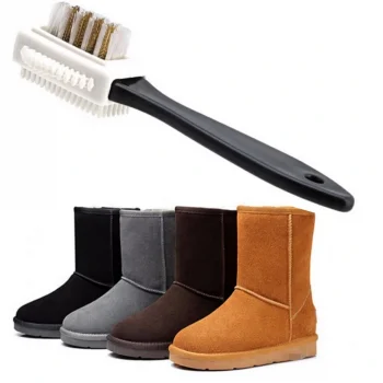 Çift Taraflı Pratik Taşınabilir Süet Nubuk Deri Çizme Bot Ayakkabı Temizleme Bakım Fırçası (5047)