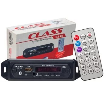 CLASS USB-402 BLUETOOTH/AUX USB/SD/MMC MIKROFONLU KUMANDALI OTO TEYP ÇEVİRİCİ DİJİTAL PLAYER (5047)