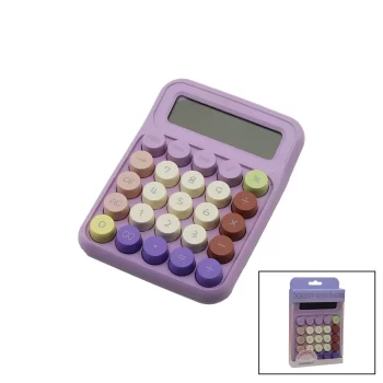 DAKTİLO TUŞ MODELİ  12 HANELİ HESAP MAKİNESİ MİX RENKLİ  PİLLİ  15.7 X 11.1 X 2.7CM   166GR (5047)