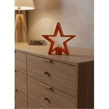 Dekoratif Yıldız Şeklinde Turuncu Mumluk Ev Aksesuarı