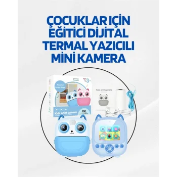 Dijital Termal Yazıcılı Mini Kamera – HD Video & Anında Fotoğraf Çıktısı