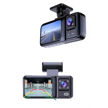 DVR Araç İçi Kamera Ön ve İç Kamera 2 İnç Ekranlı Çift Kamera