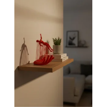 El Formlu İnsan Figürü Kırmızı Modern Dekoratif Biblo Soyut Tasarım 12x18 cm