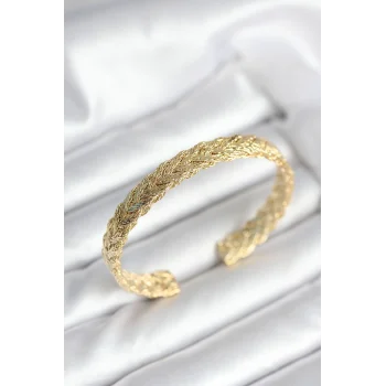 Ezme Zincir Model Gold Renk Kadın Bileklik