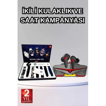 Gamer Oyuncu Seti Bluetooth Kulaklık Ucuz Kaliteli Yeni Nesil Akıllı Saat
