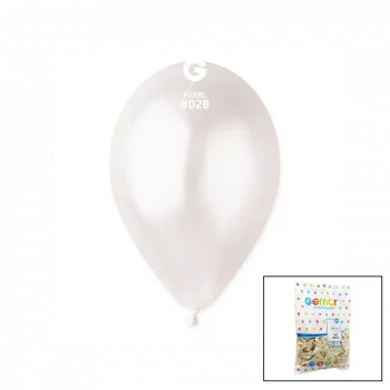 GM-110-28 METALİK - BEYAZ BALON 11&apos;&apos; - 28CM - 100 PARÇA (5047)